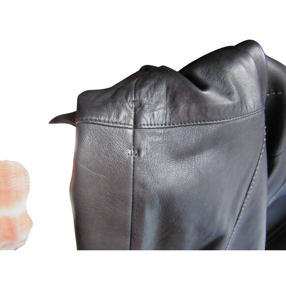 Vintage St John Sport Soft Black Leather Jacket In Size P - Picture 9 of 10